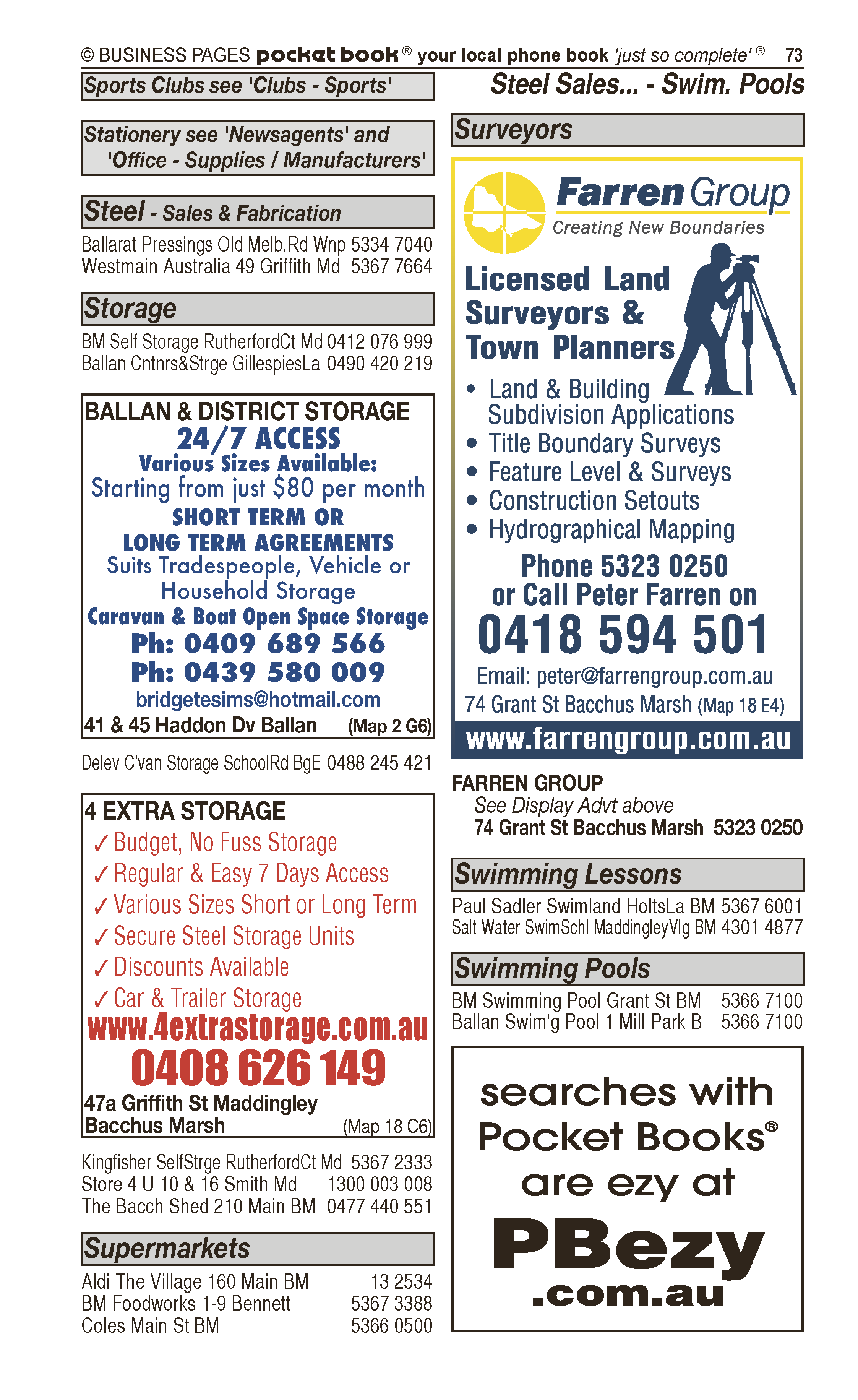 Farren Group | Surveyors in Bacchus Marsh | PBezy Pocket Books local directories - page 73