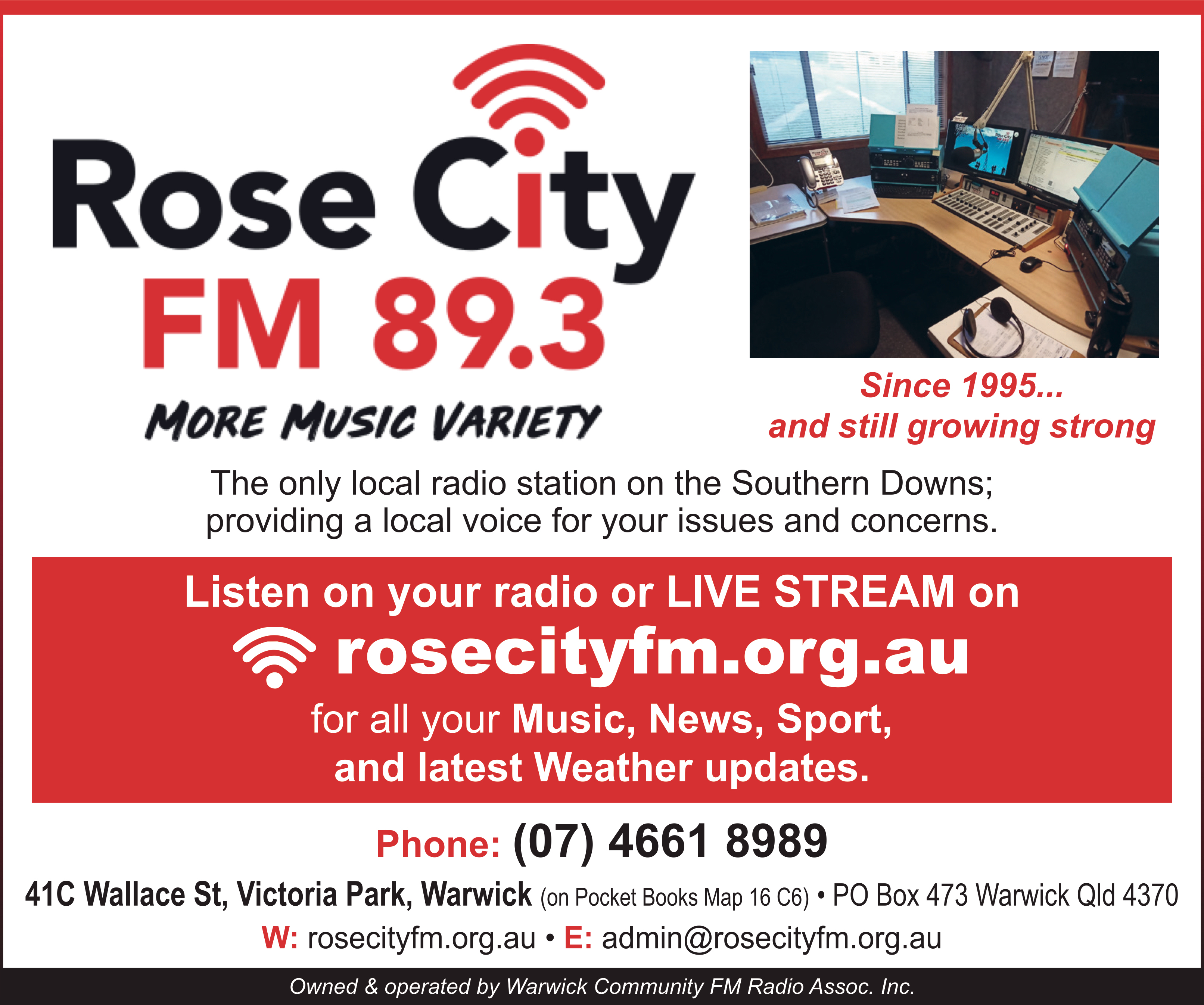 Rose City FM 89.3 - advertisement