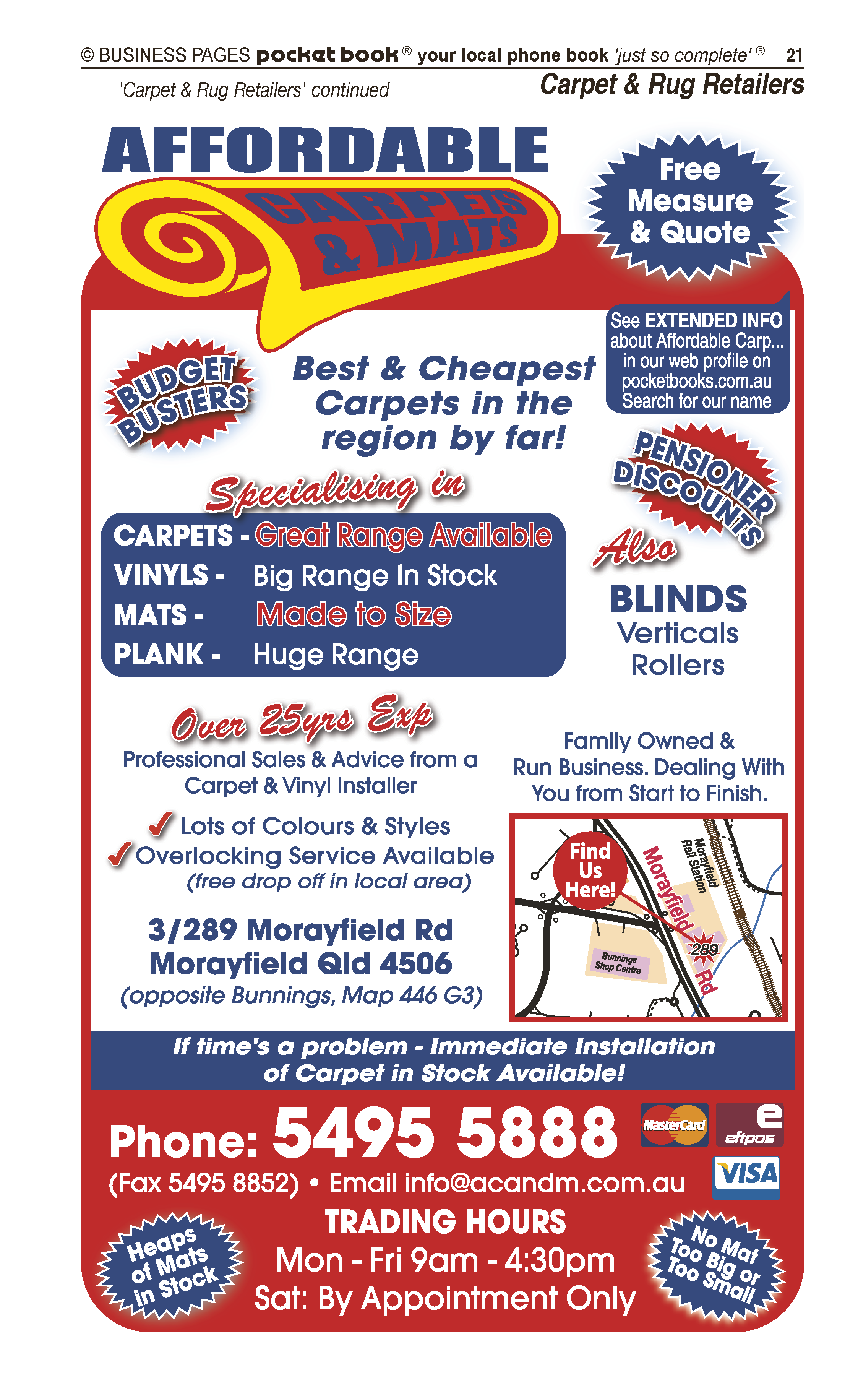Affordable Carpets & Mats | Morayfield | PBezy Pocket Books local directories - page 21