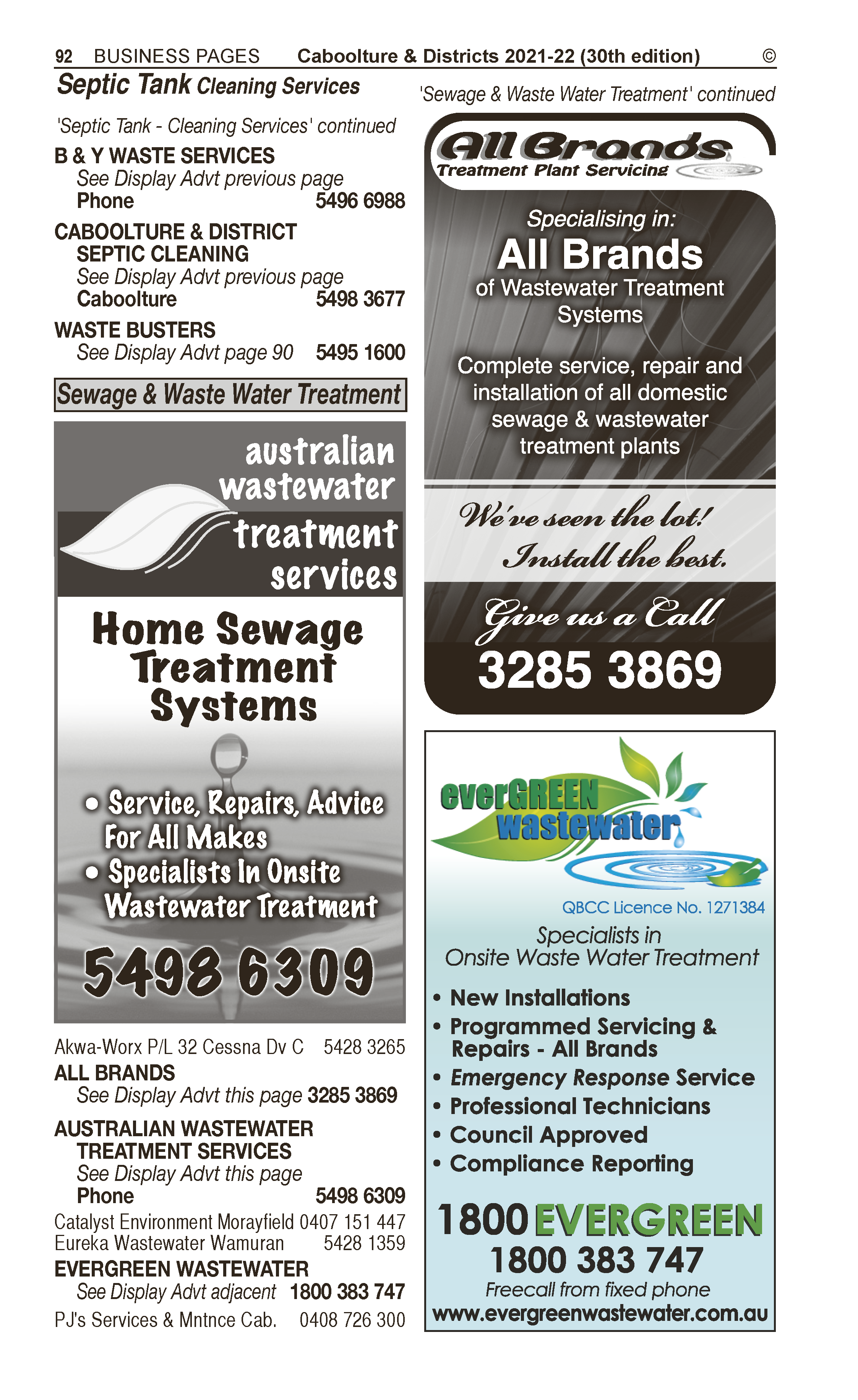 All Brands | Sewage & Waste Water Treatment in Caboolture | PBezy Pocket Books local directories - page 92