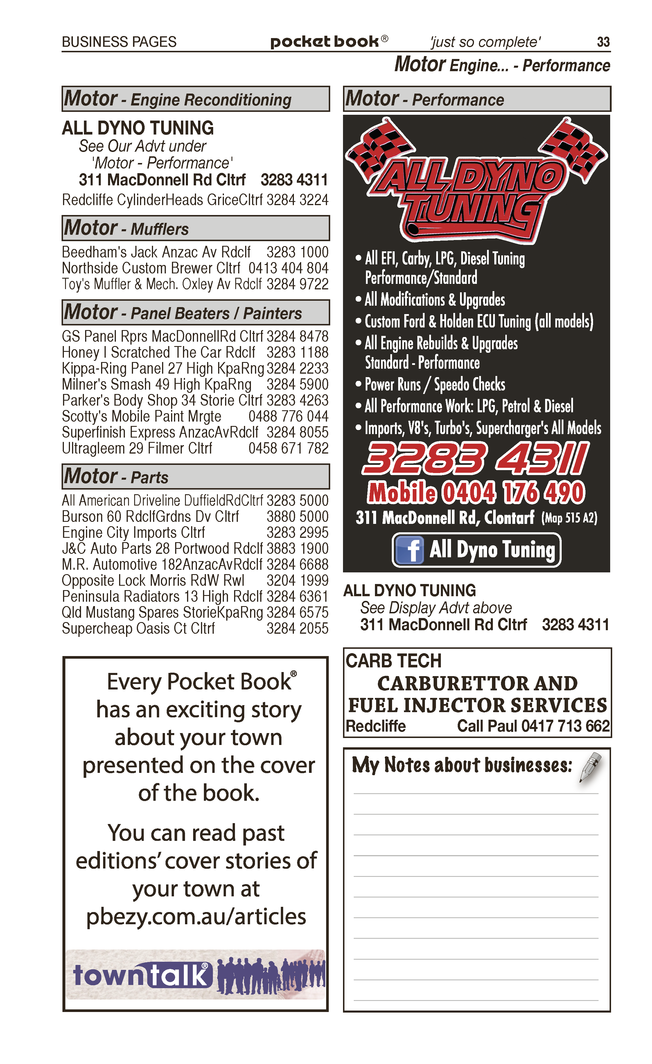 All Dyno Tuning | Motor – Engine Reconditioning in Clontarf | PBezy Pocket Books local directories - page 33