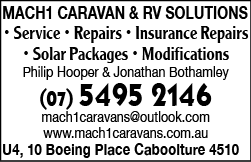 Mach1 Caravan & RV Solutions - RVs - Equipment, Sales, Repairs