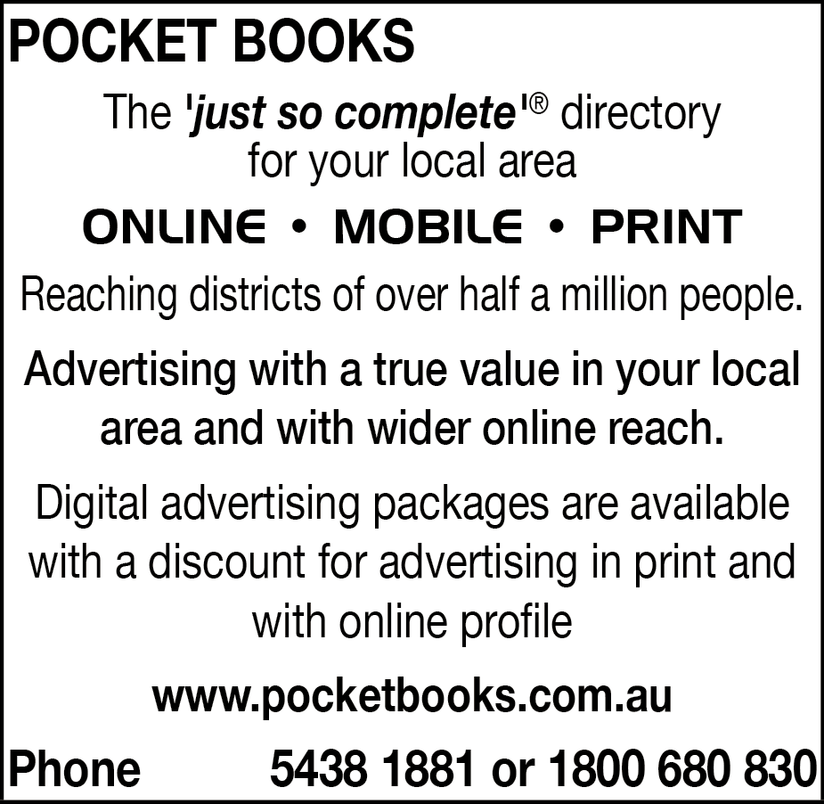 Pocket Books Southern Downs Localhub - Advertising Material, Publications, General