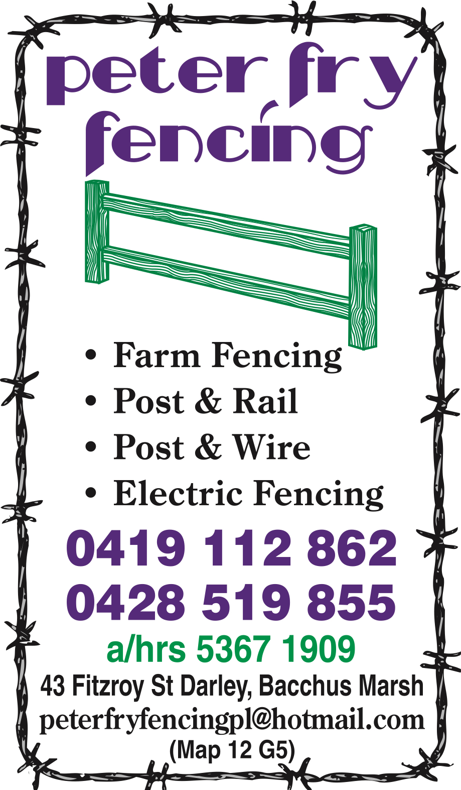 Fry, Peter - Fencing - Fencing - Contractors, Materials