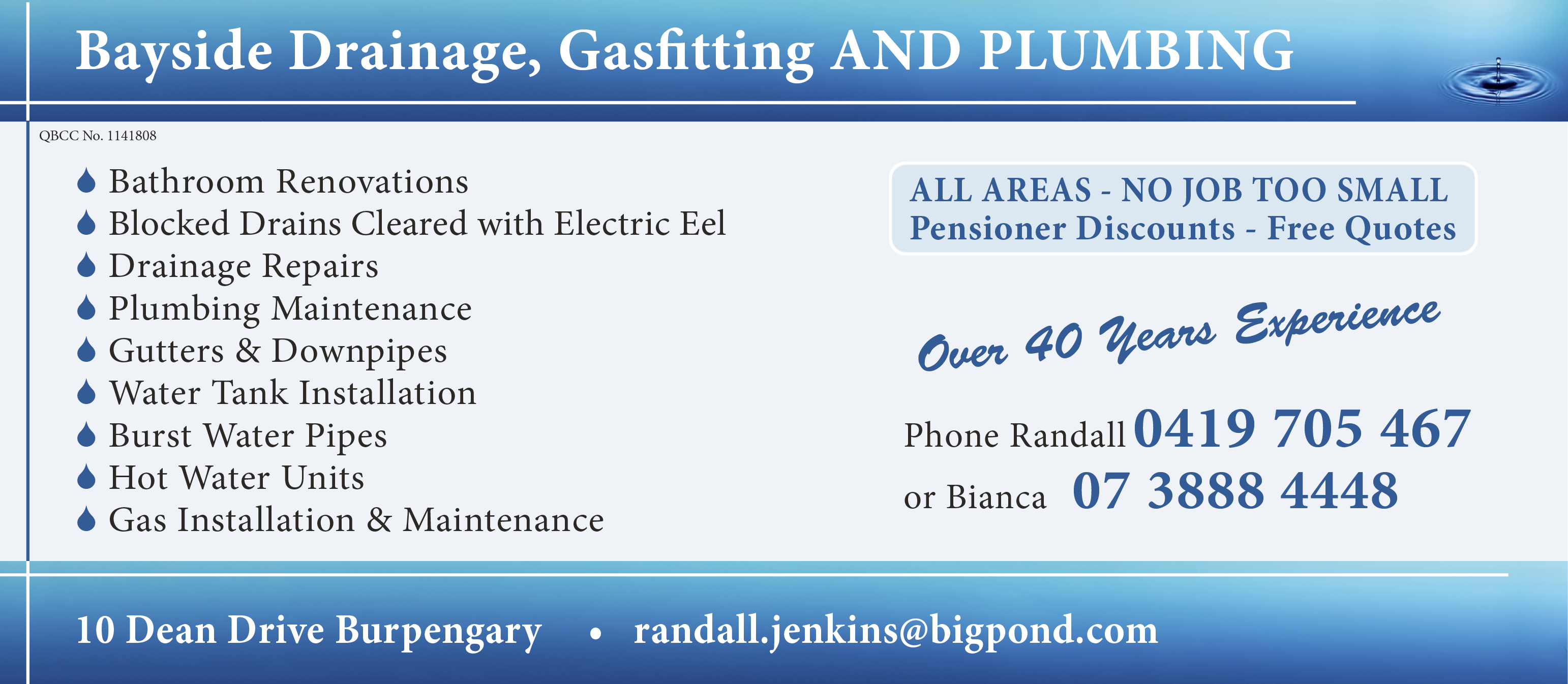 Bayside Drainage, Gasfitting & Plumbing | Gasfitters in Burpengary | PBezy Pocket Books local directories - image web-Bayside-Drainage-Gasfitting-Plumbing-WD2.png1